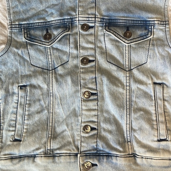Art Class Denim Vest Jacket Hoodie (6/7) Small - Picture 4 of 7
